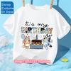 Unisex Kleinkind Bluey T-Shirt Herbst Winter Kurzarm Niedlicher Cartoon Anime Druck Weiches Sweatshirt für Jungen & Mädchen Freizeit Outfits