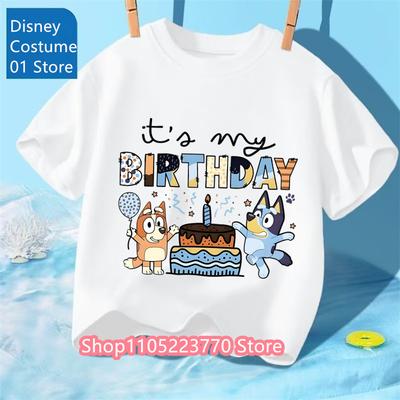 Unisex Toddler Bluey T-Shirt Fall Winter Short Sleeve Cute Cartoon Anime Print Soft Sweatshirt for Boys & Girls Casual Outfits