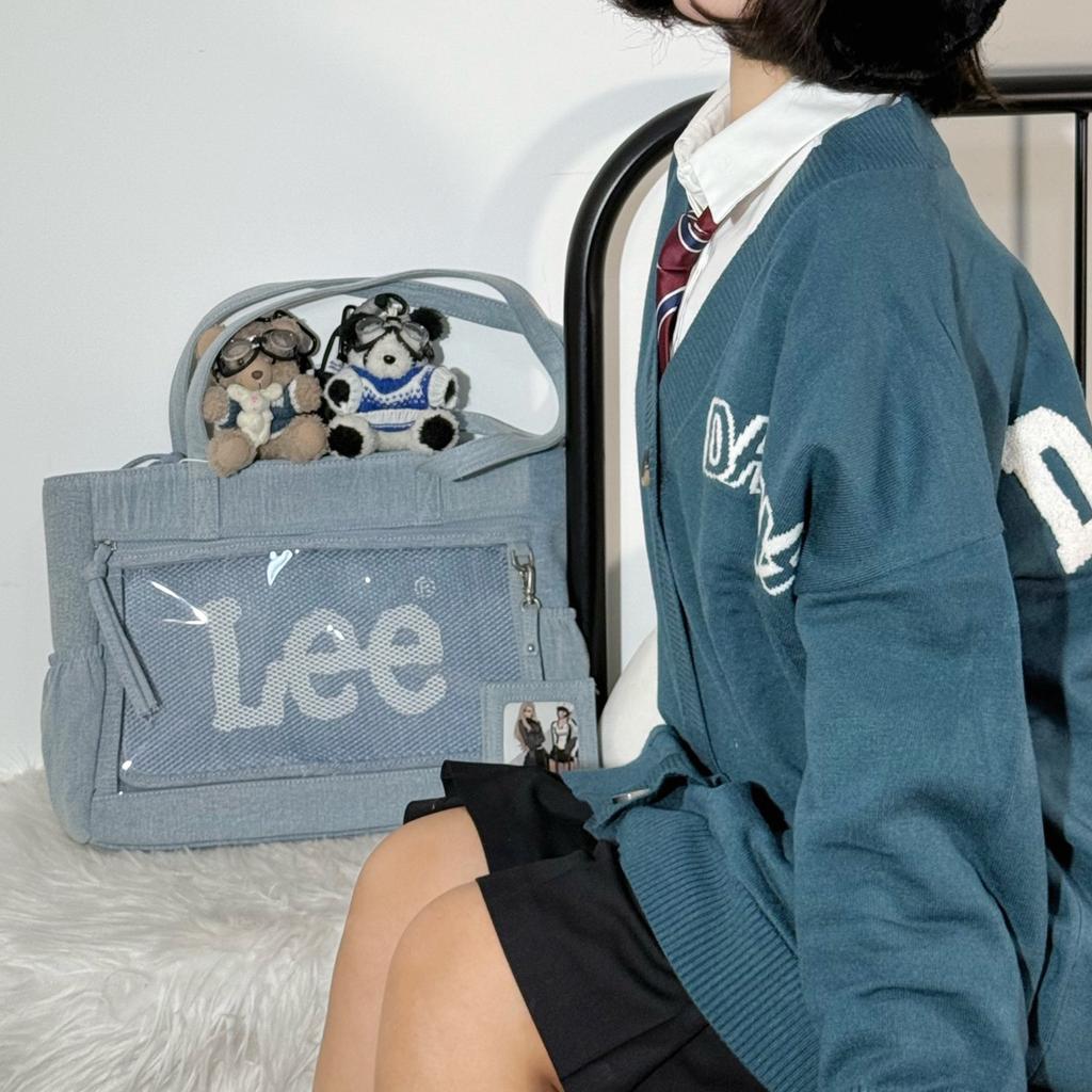 New Lee PVC Shoulder Bag Women's Dark Denim Blue/Light Denim Blue LE240111M