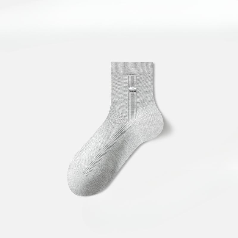 Herren Sommer Dünne Mesh Atmungsaktive und Kühle Bestickte Halbhohe Socken