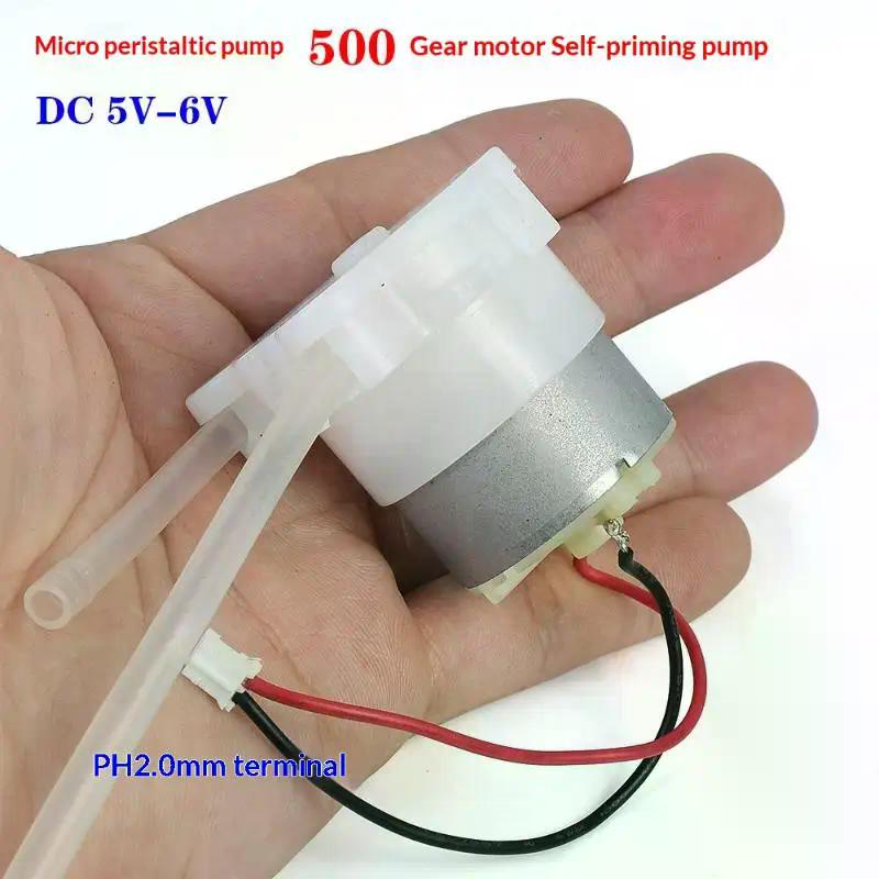 1Pcs DC 5V 6V 500 Metal Brush Geared Motor Micro Peristaltic Pump Dosing Liquid Water Squeeze Pump For Lab Ink Sampling Pump