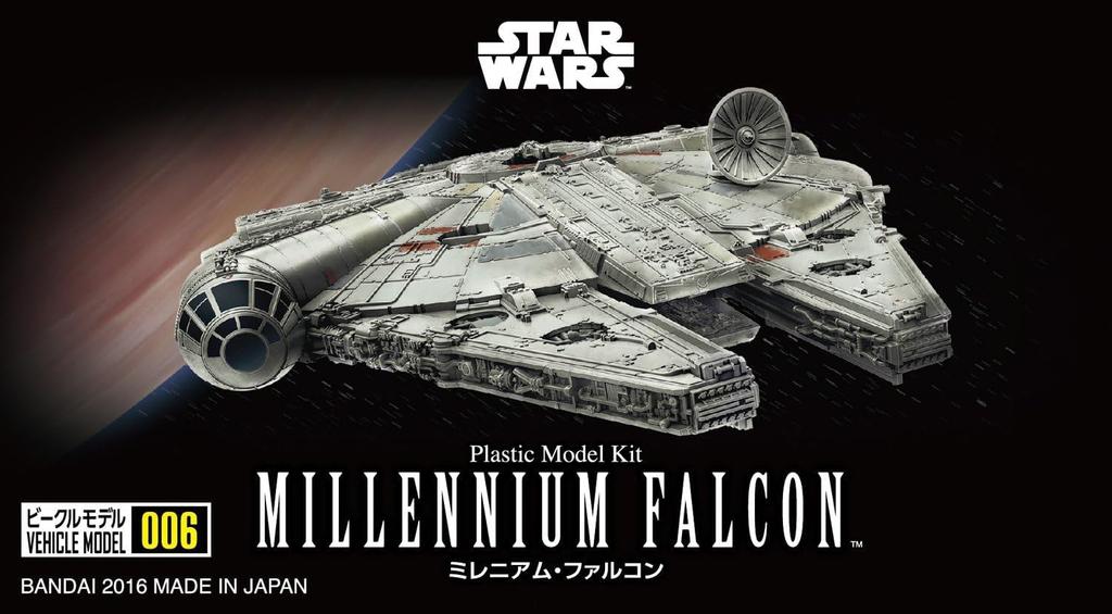 BANDAI SPIRITS Star Wars Vehicle Model 006 Millennium Falcon Plastic Model Packaging Pre-Colored (New Version)