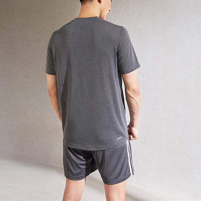 adidas Aeroready Designed To Feelready Solid Color Logo T-Shirt Men Tops Dark-Hemp-Gray GT5554