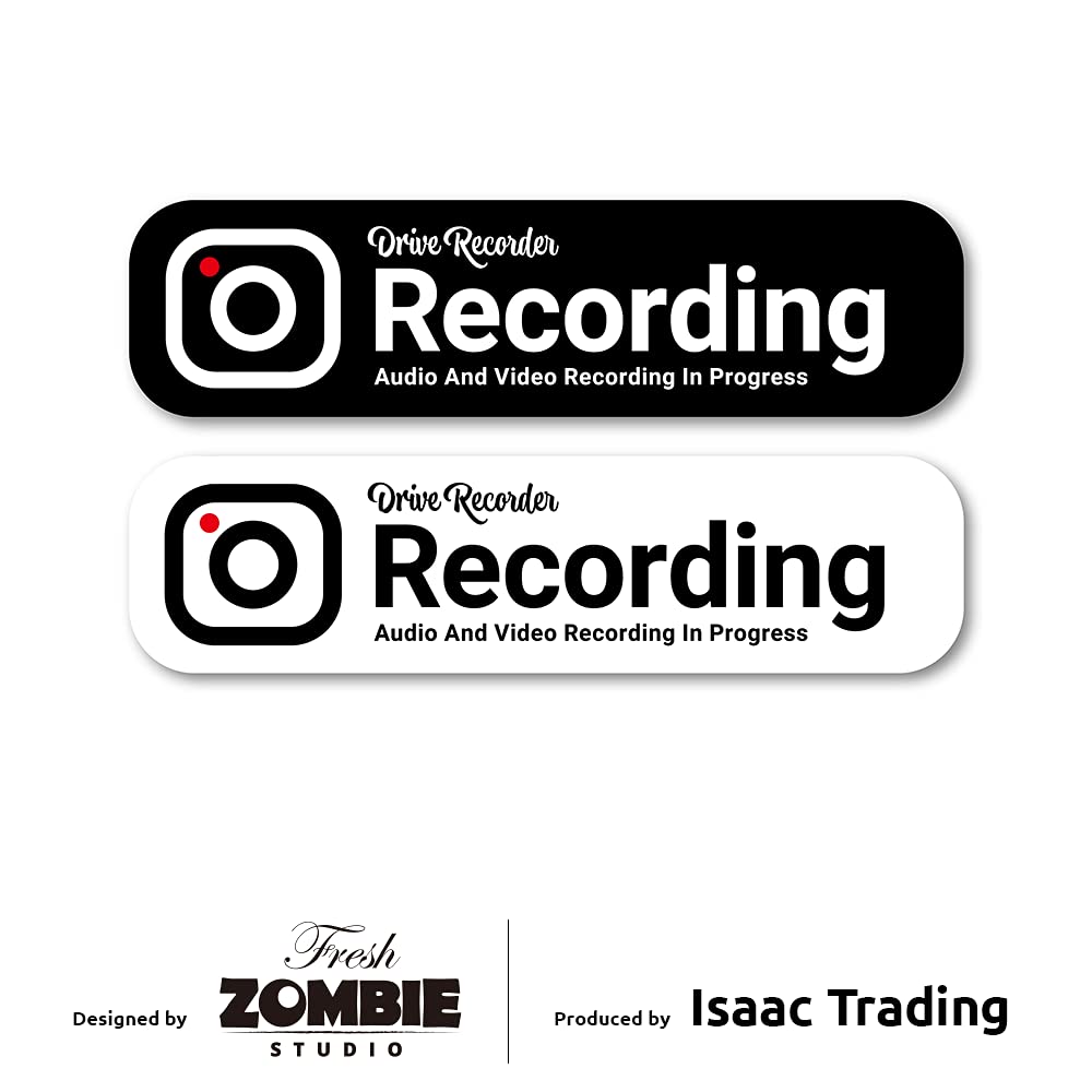 Isaac Trading STC-092 Dash Cam Recording Stickers, Waterproof, Weatherproof, English, Solid Color, Stickers, 5.0
