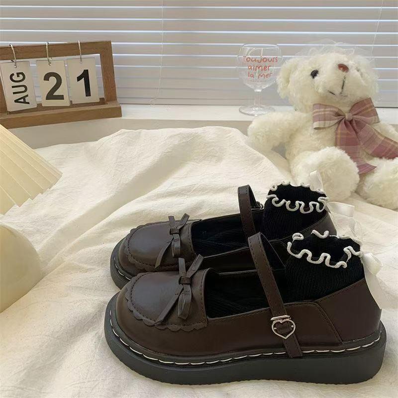 Summer Black Flat-soled Small Leather Shoes Women's 2025 New Student Versatile Lolita Japanese Jk Mary Jane Single Shoes