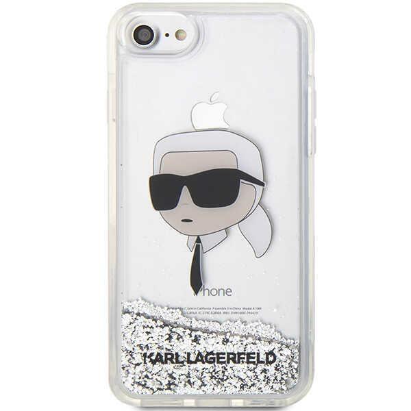 Etui Do iPhone 7 Karl Lagerfeld Glitter Karl Head Srebrne