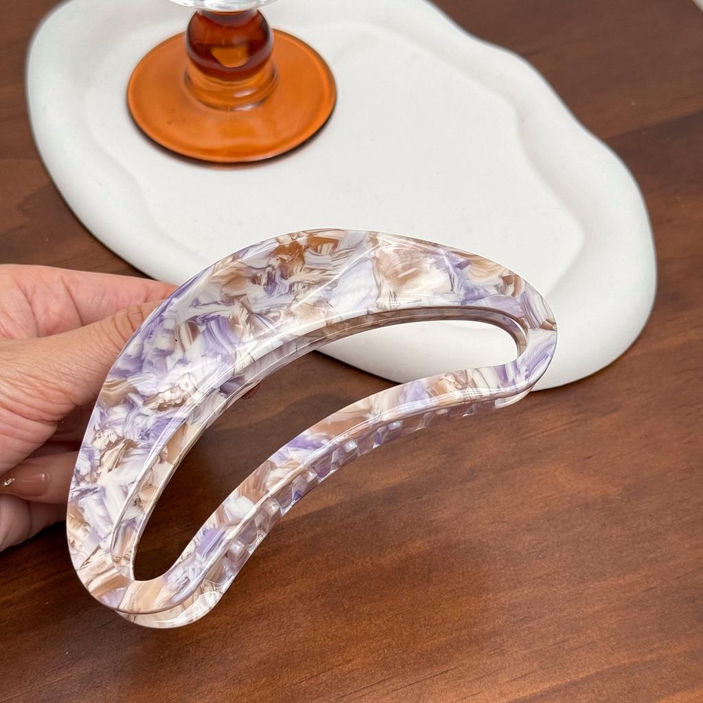 Chic Oversized Hollow Tortoise Hair Clip Classic Retro Style Acetate Claw Clip For Women