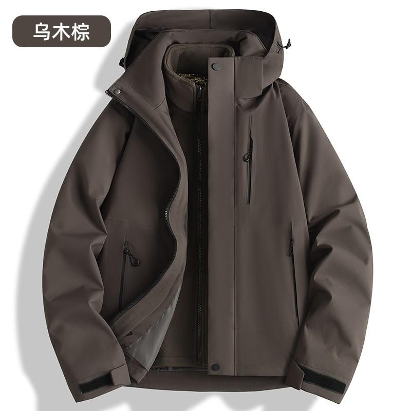 Men Women Waterproof Windproof 3-in-1 Hiking Jacket With Removable Fleece Liner Ripstop Fabric Winter Outdoor