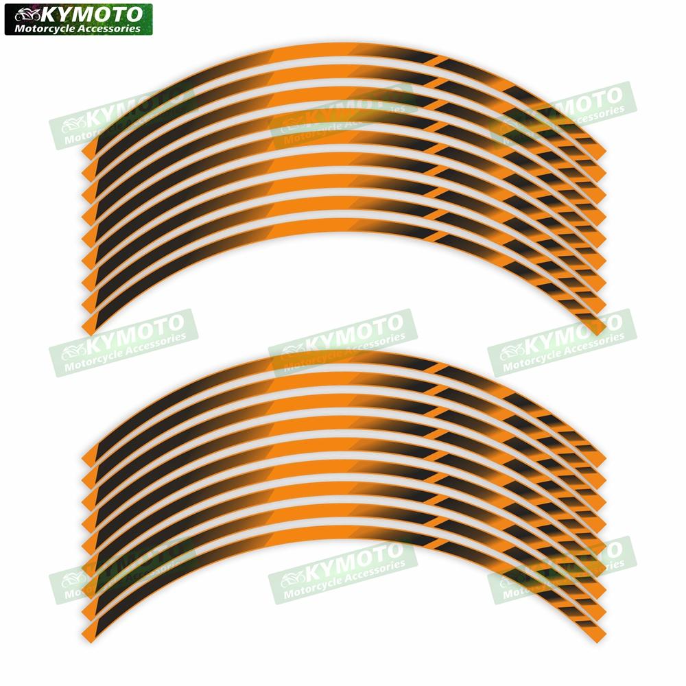 Universal 17 Inch Motorcycle Accessories Front and Rear Wheel Stickers Decorative Waterproof Reflective Wheel Rim Stickers