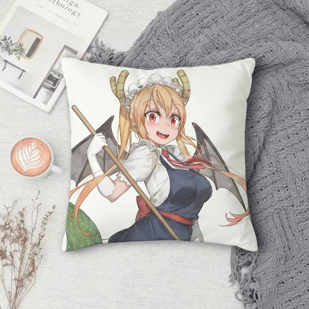 MMiss Kobayashis Dragon Maid Doublesided Printed Square Decorative Cushion Cover for Sofa Living Room Home Decor