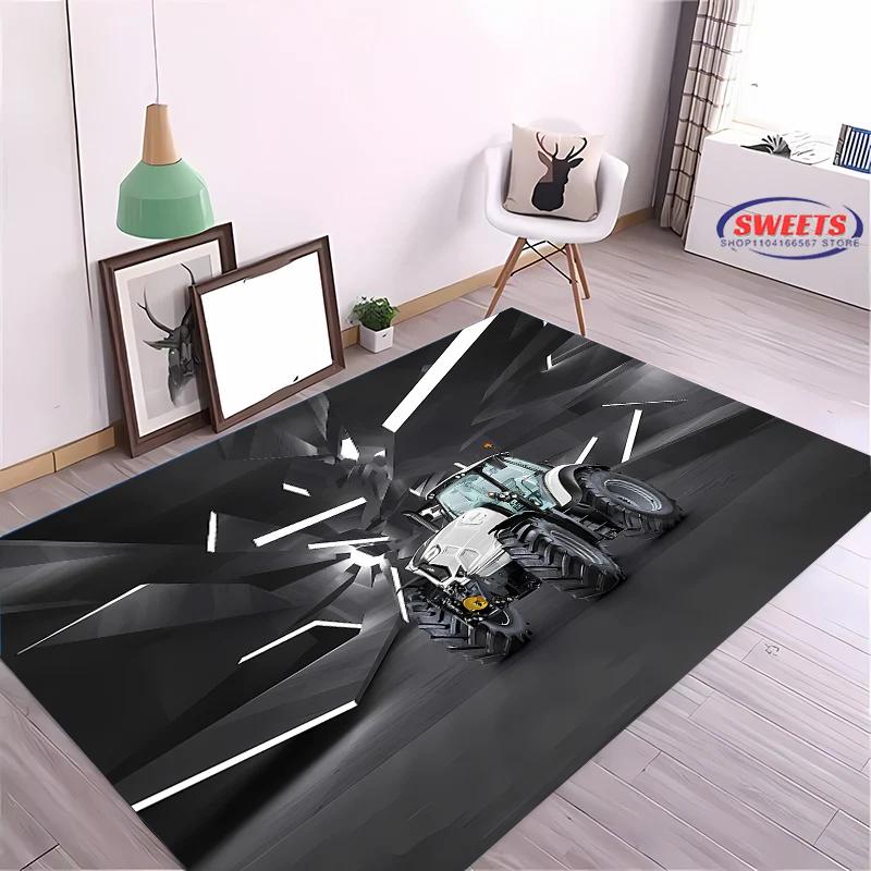 Large Machinery Tractor Series Pattern Large Carpet for Home Living Room Kids Bedroom,Sofa Doormat Floor Rug Anti-slip Decor Mat