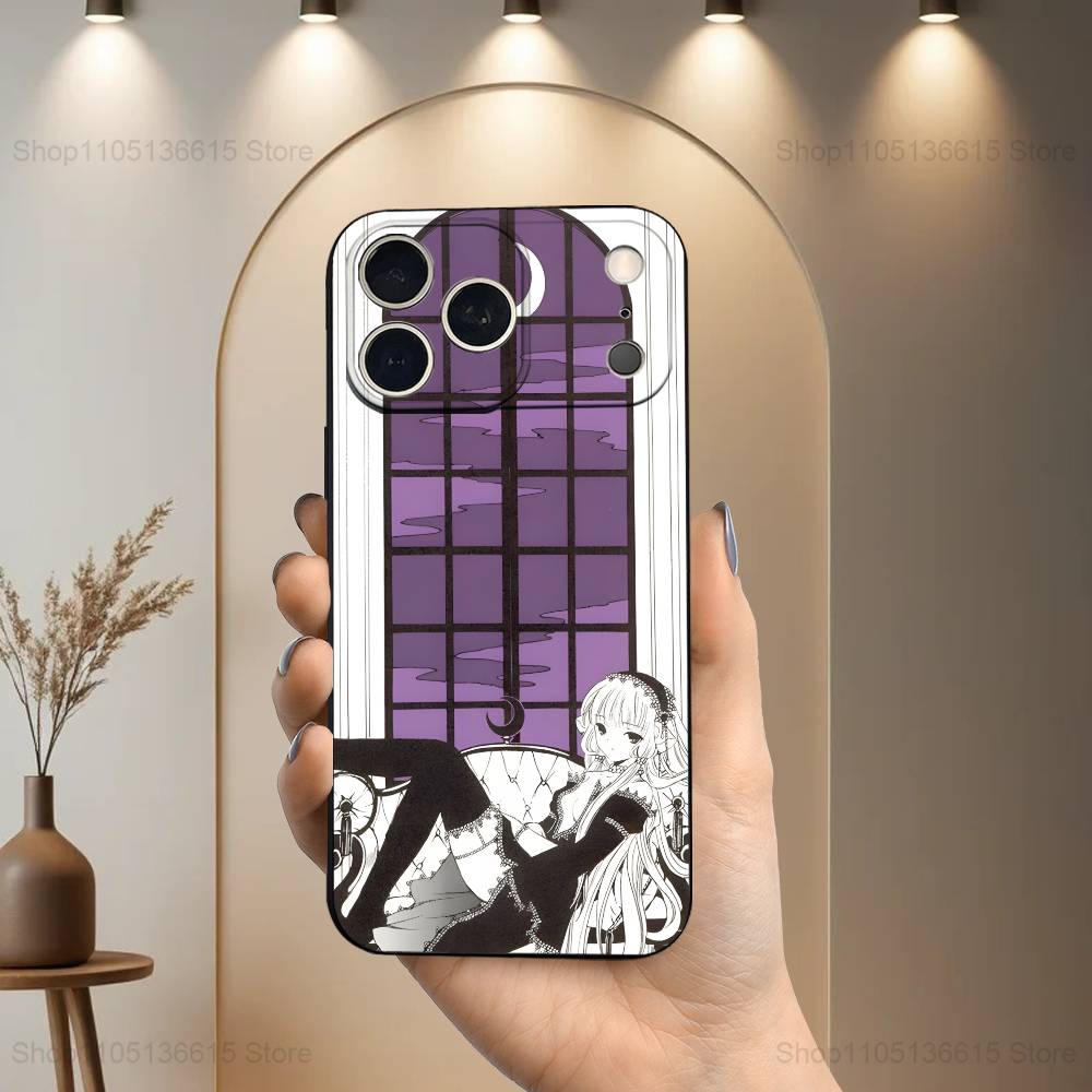 Cute C-Chobits Comics  Case For iPhone 17,16,15,14,13,12,11 Air,Plus,Pro Max,XS,X,XR,SE,Mini,8,7,Soft Silicone Black Cover
