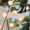 Yousheng LED Rose Flower String Light Realistic Looking Battery-Powered Valentine's Day LED String Lamp Hanging Decoration