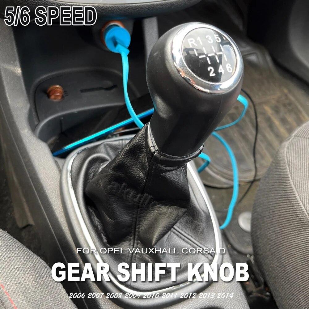 5 / 6 Speed Car Shift Gear Knob With Leather Boot For OPEL VAUXHALL CORSA D 2006 2007 2008 2009 2010 2011 2012 2013 2014