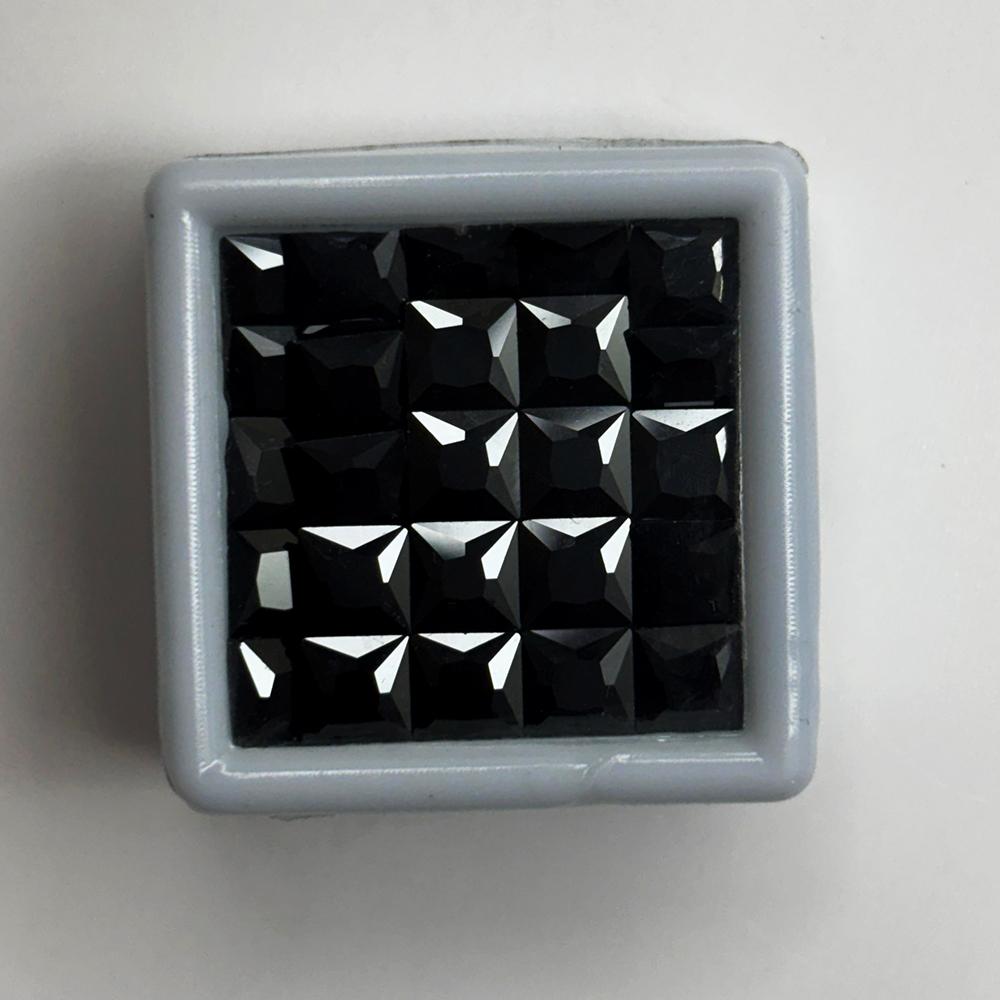 Natural Black Sapphire Square Cut Certified 5x5 Mm 5.40 Ct Gemstone Free Gift