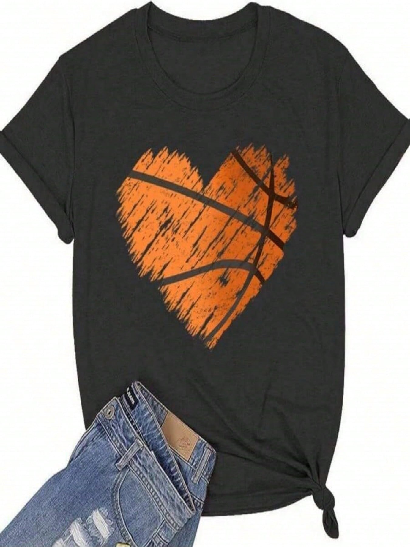 Wounisex Basketball Mom Shirts Game Day Basketball Sports Lovers T-Shirt Casual Short Sleeve Tops Tee S разноцветный