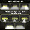 COB LED Headlight Flashlight 3 Mode,Built In Battery USB Rechargeable HeadLamp Outdoor Emergency Camping Fishing Lantern