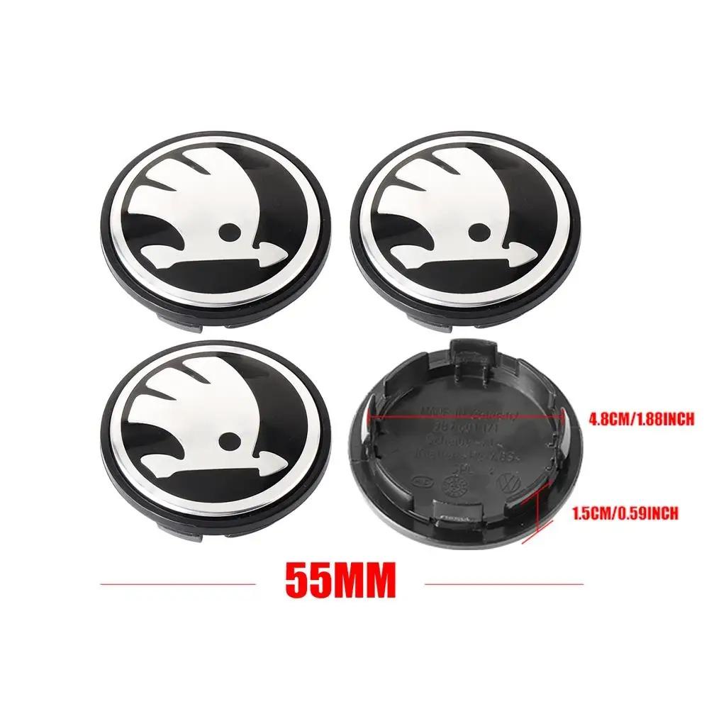 4pcs Set 55/65mm Car Original Wheel Center Hub Caps for Skoda Roomster Octavia Rapid Fabia Yeti Superb RS Scala VII Karop Kamiq