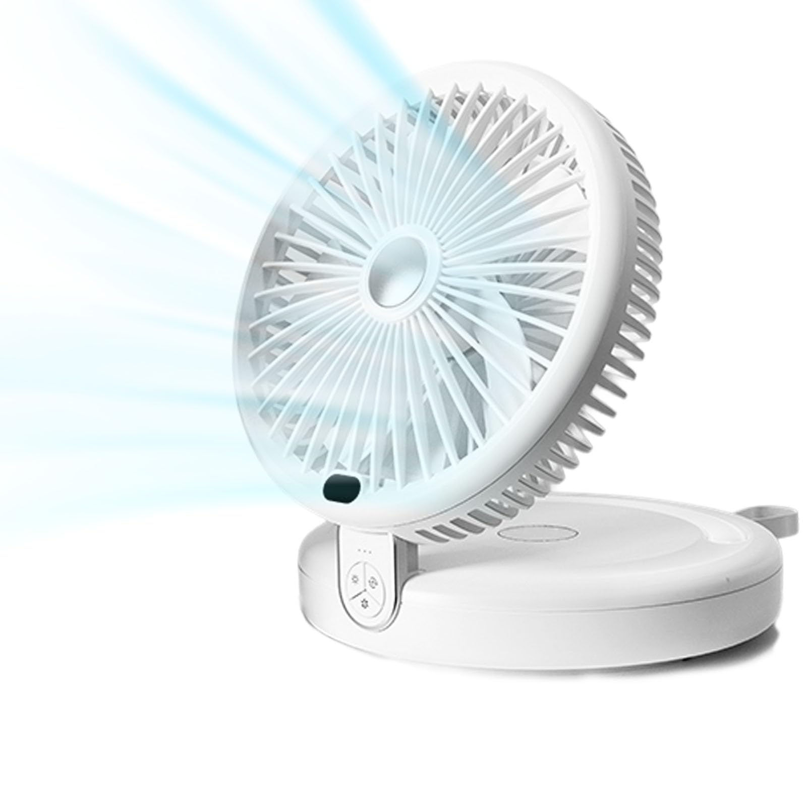 

sumiren Циркуляционный вентилятор Двигатель постоянного тока Тихий Мощный воздушный поток 5000 мА Большая емкость Складной Функция светодиодной подсветки LED3 Регулируемый настольный вентилятор Влево и вправо