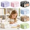 Oxford Pencil Pouch Multi-Layer Pen Organizer New Pencil Case  School Supplies