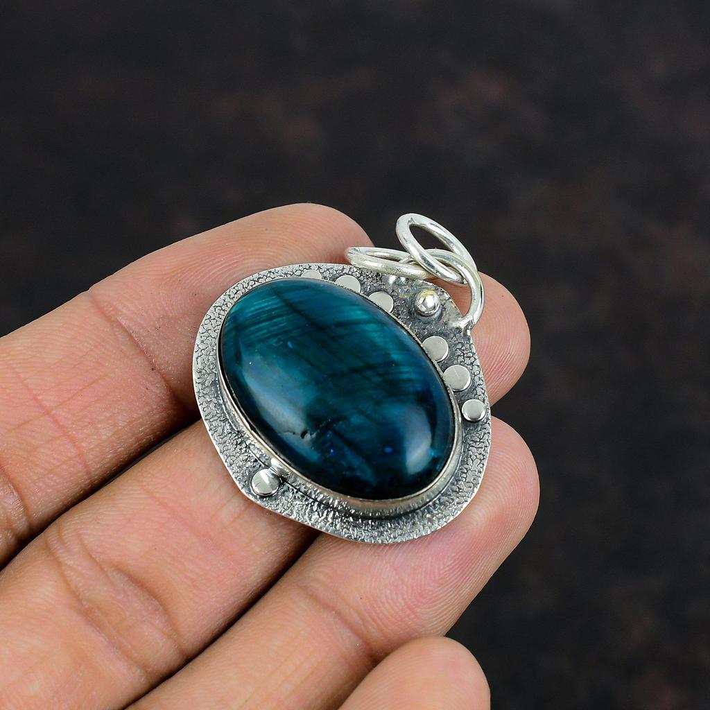 Neon Flash Labradorit Anhänger Handgefertigt Echter Edelstein Anhänger 925 Sterlingsilber Anhänger Antikschmuck Neuestes Design Anhänger Hochzeitsgeschenk