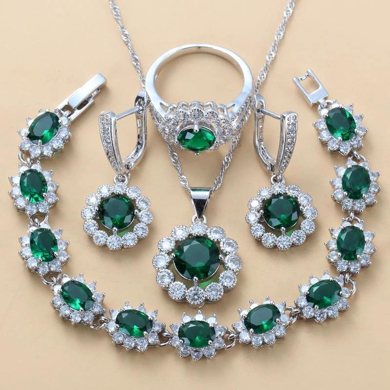 

Серьги-подвески с синим сапфиром, ожерелье и кольцо, женский комплект No. 6