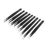 9PCS Antistatic Tweezers Assortment Stainless Steel Multifunctional Tweezers Set for Electronic Repair