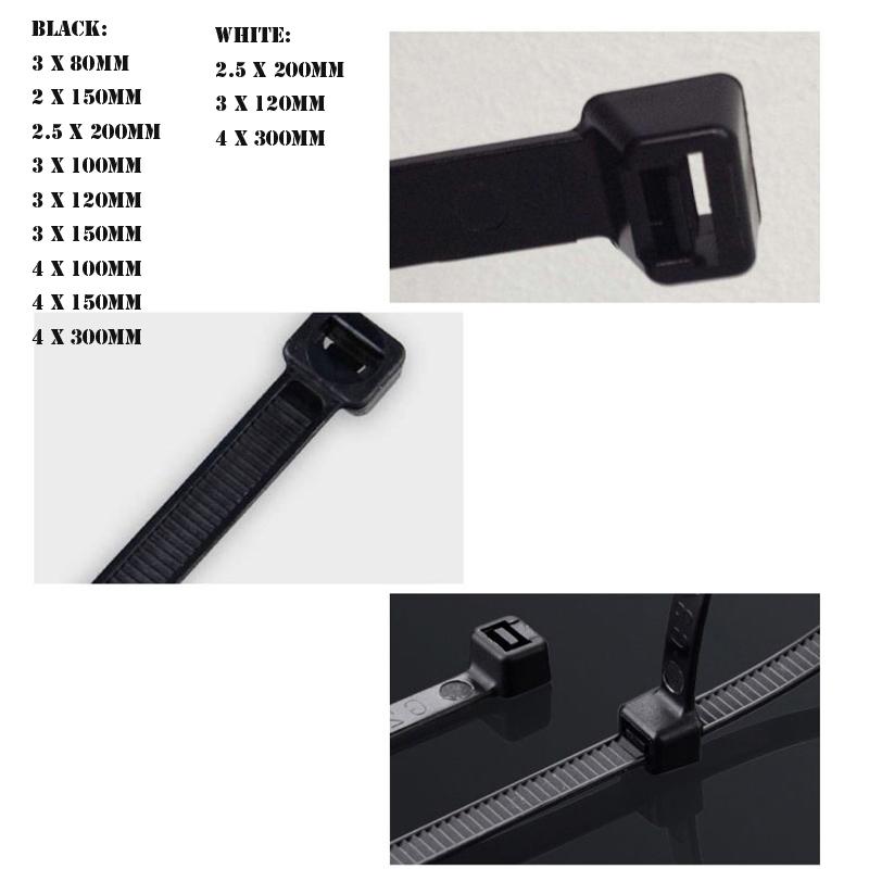 50/100pcs Self Locking Plastic Nylon Cable Tie  Black Cable Tie Fastening Ring Self-Locking Industrial Cable Tie Cable Tie Set