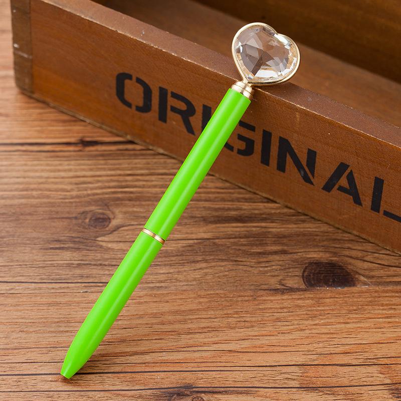 Stilo cu minge Kawaii Crystal Fashion Girl Still mare diamant din metal în formă de inimă