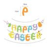 DIY 3m Happy Easter Banner Garland Colorful Eggs Hanging Flag Swirls Bunny Eggs Wall Hanging Easter Festival Bunting Party