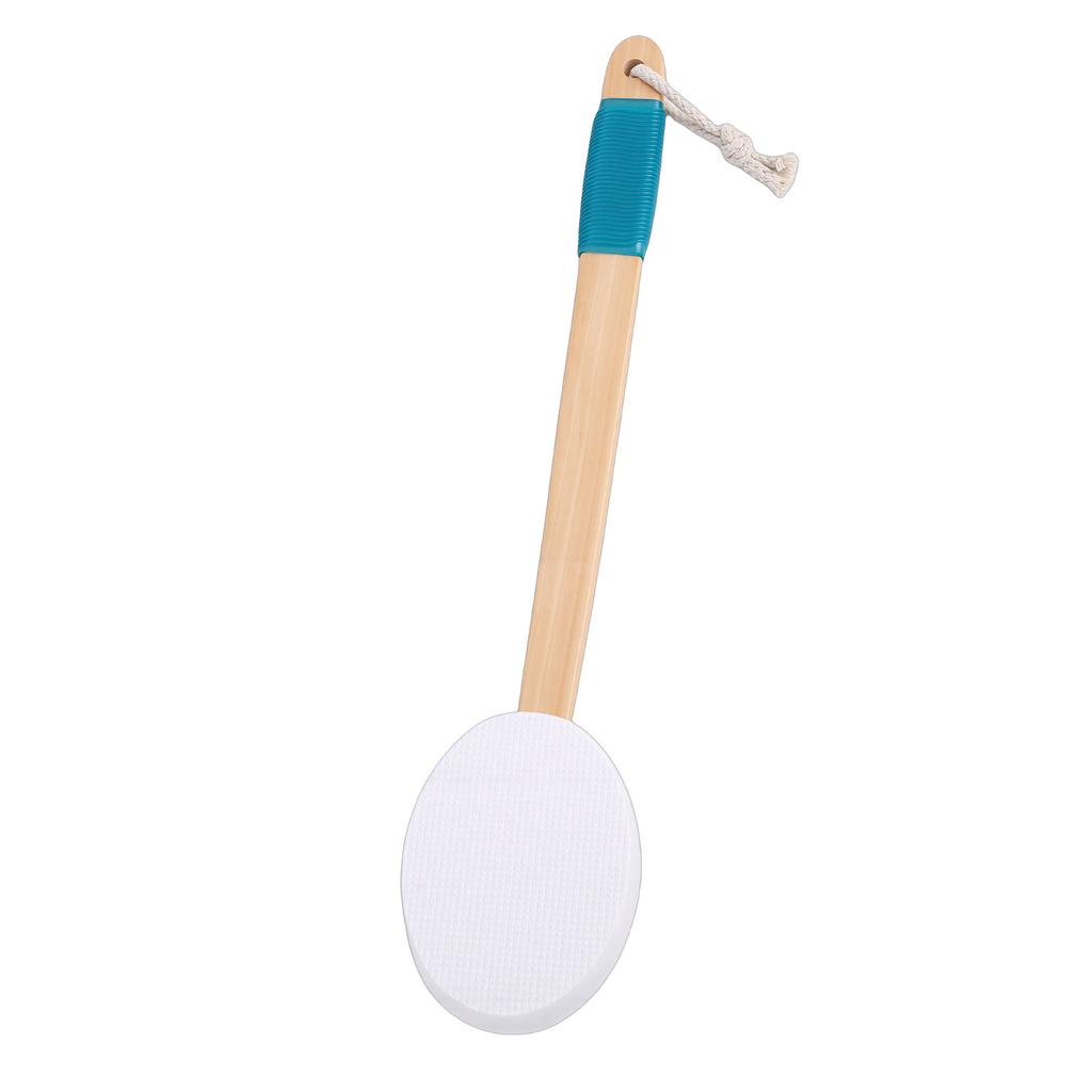 Back Lotion Applicator Curved Wooden Handle Sunscreen Applicator with 3 Replaceable Heads