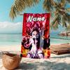 Personalized customized proof beach towel with Demon Slayer Nezuko pattern - soft, absorbent, quick-drying, perfect swimming, camping&bathing