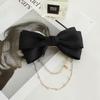 Lystrfac Korean Long Ribbon Bow Hairpin for Women Girls Hairclip Bangs Hairgrips Cute Back Head Top Clip Hair Accessories