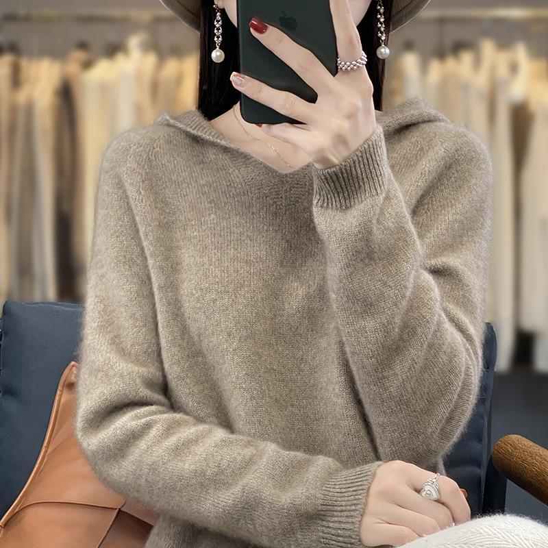 

Осень и зима новая первая линия готовой одежды V-образный худи женский пуловер вязаный свитер внутри и снаружи с нижней майкой 100 XXL