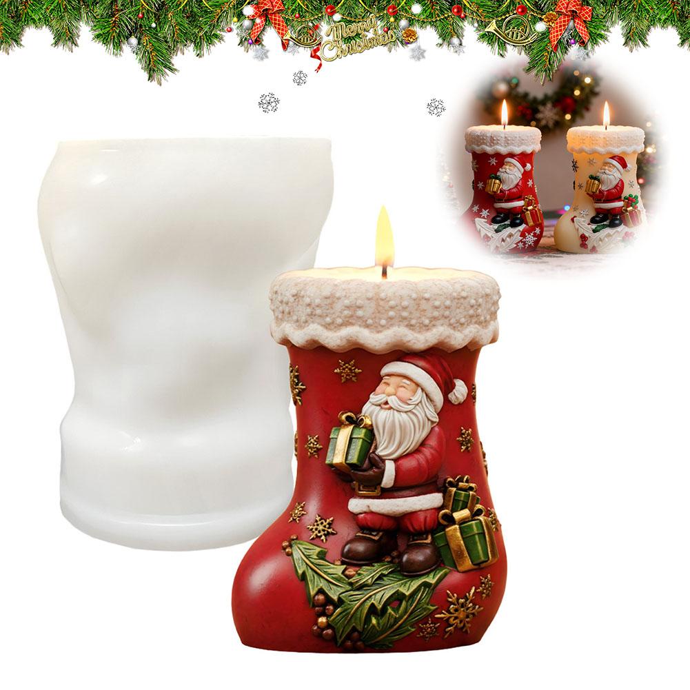Christmas Stockings Shape Ornament Making Gypsum Cup Mold DIY Glue Mold Aromatherapy Candle Cup Aromatherapy Candles Mold