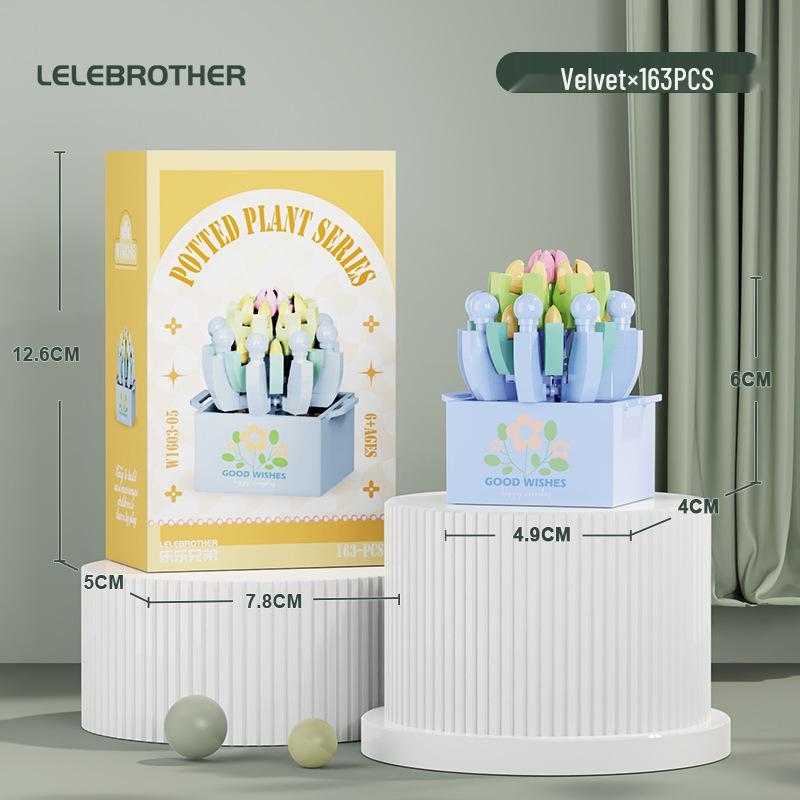 Preserved Flower Bonsai & Rose Succulent Building Blocks - Compatible with LEGO