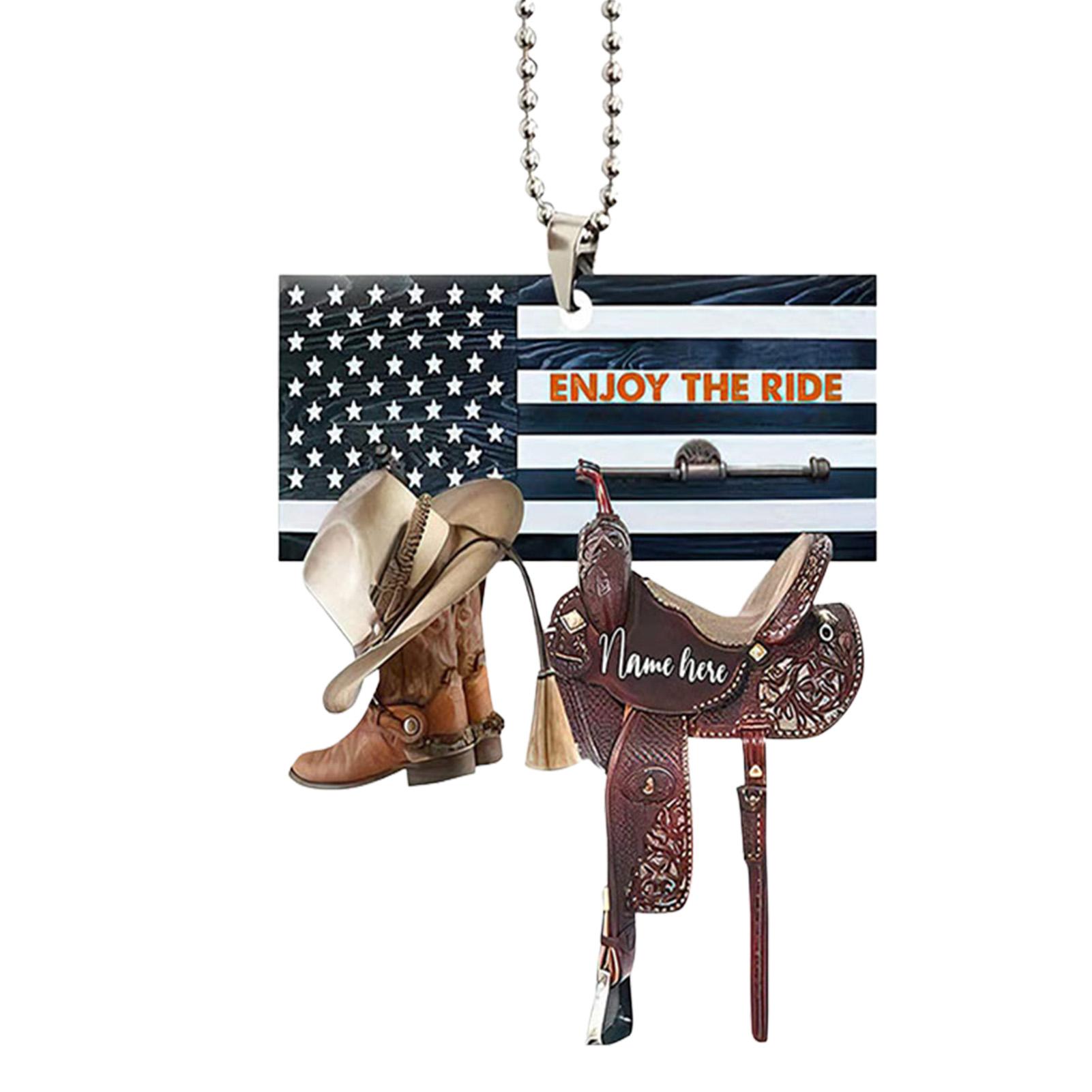 

Акриловое седло для лошади, автомобильное украшение, подвеска на зеркало заднего вида, рождественская елка, украшение для девушек-ковбоев, любителей лошадей фиолетовый