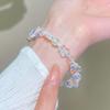 Shiny Butterfly Crystal Beaded Bracelet for Women Delicate Transparent Beads Chain Bracelets  Sparkling High Quality Zircon