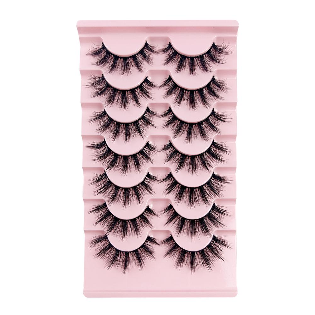 7 Pairs  10 Pairs Natural Fluffy False Eyelashes D Curl Eyelashes Cat Eye Mink Eyelashes 3D long Manga Makeup Lashes