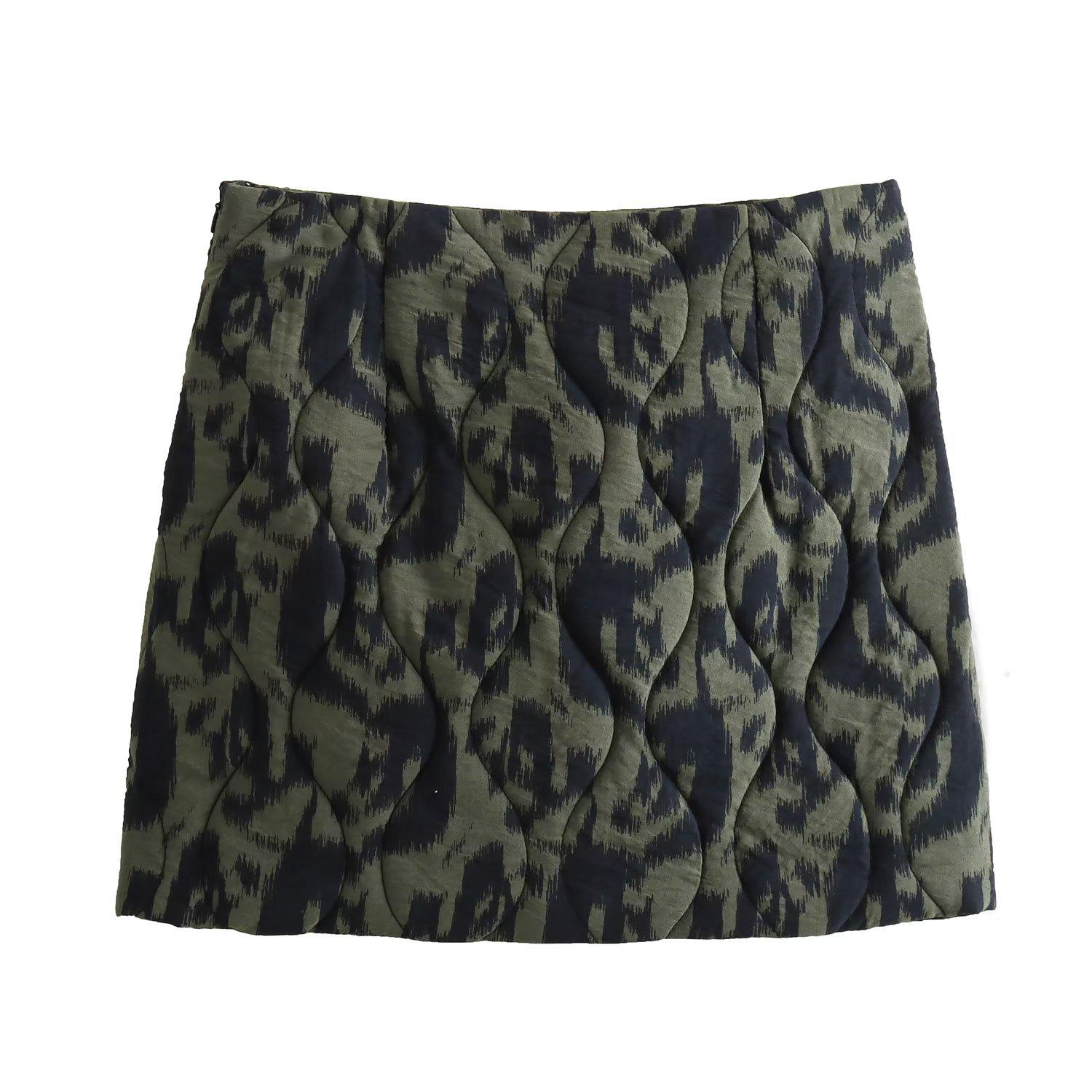 

2023 Зимний Женский Модный Принтованный Хлопковый Комплект Куртка и Юбка M