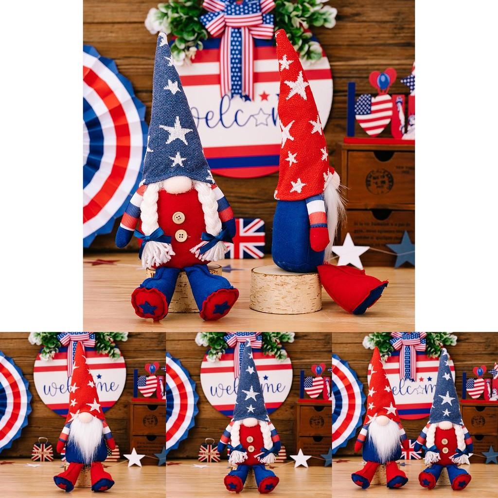 Unique Gnome Patriotic Doll With Long Legs And American Flag Design For Holiday Display