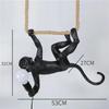Nordic creative hemp rope pendant pendant light resin monkey light bedroom children's room home decoration ceiling pendant lamp