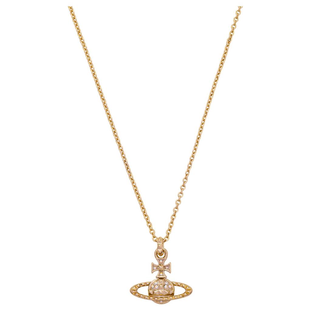 VIVIENNE WESTWOOD Mayfair Studded Flat Saturn Brass Necklace Women Necklace Gold 63020052R115MYR115