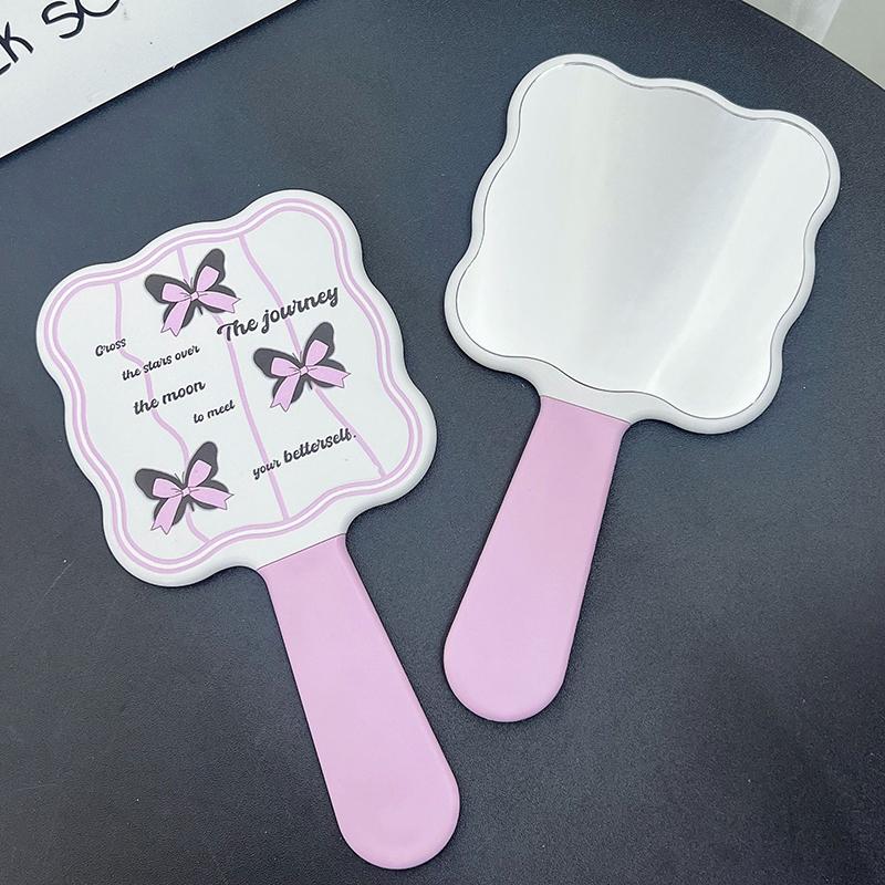 Black Butterfly Handle Makeup Cosmetic Mirror With Comb Withdrawable Travel Portable Hair Brush Massage Styling Tool Girls Gift