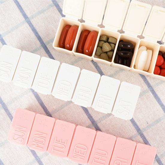 Pouzdro na pilulky Velkokapacitní přenosný PP týdenní úložný box na pilulky na vitamín