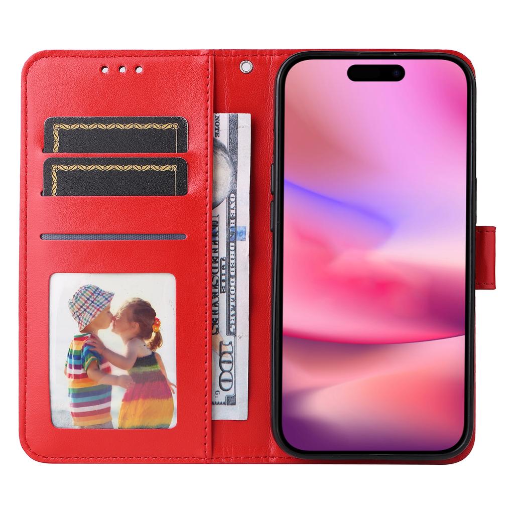 For iPhone 16 PU Leather Phone Stand Case Imprinted Sunflower Card Holder Phone Cover