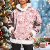 Women's Christmas Casual Fleece-Lined Hoodie With Long Sleeves And Pockets Sweatshirt Top