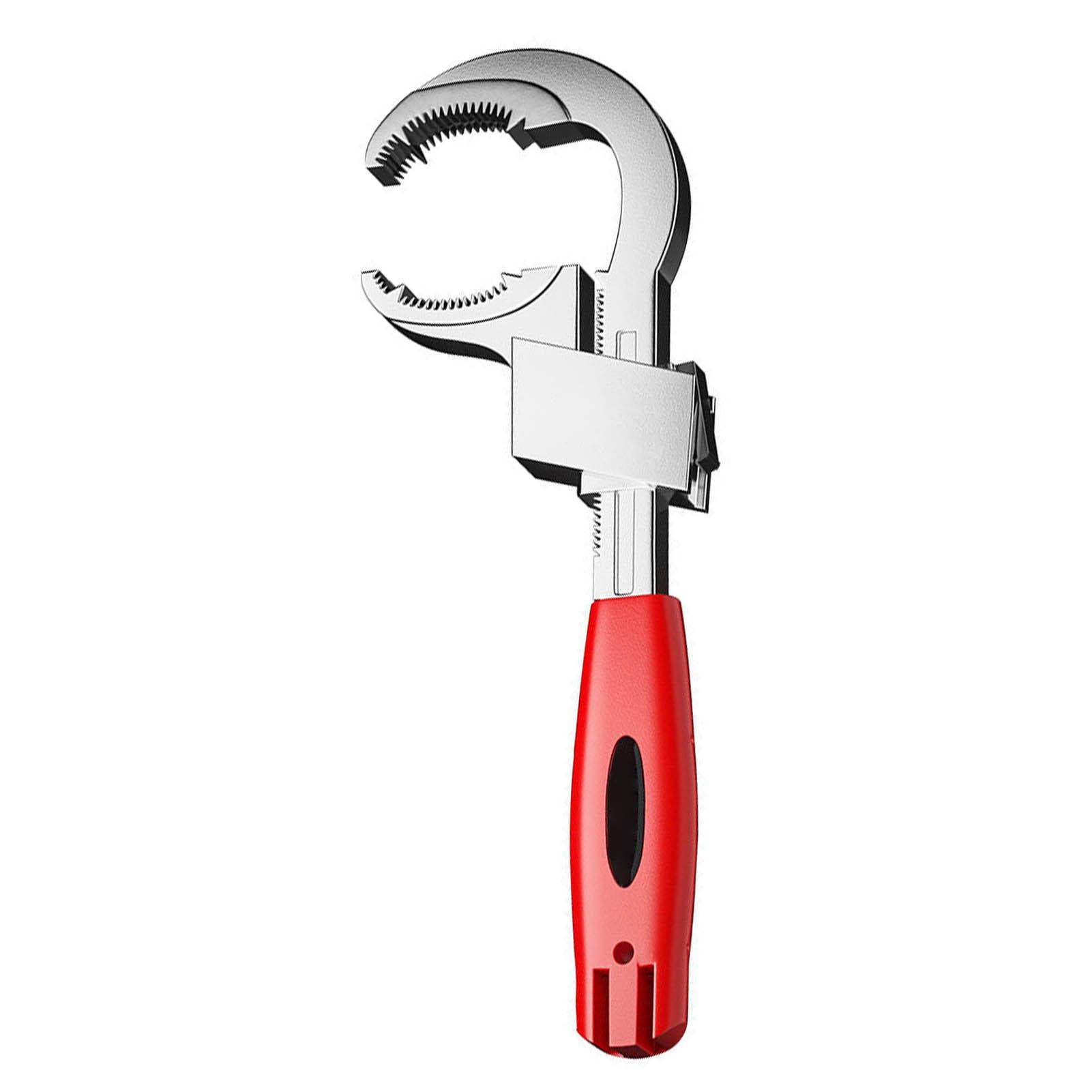 

Универсальный регулируемый гаечный ключ для ванной комнаты Удобный в использовании Нескользящая ручка Трубный ключ Подходит для ремонта водопроводных труб красный