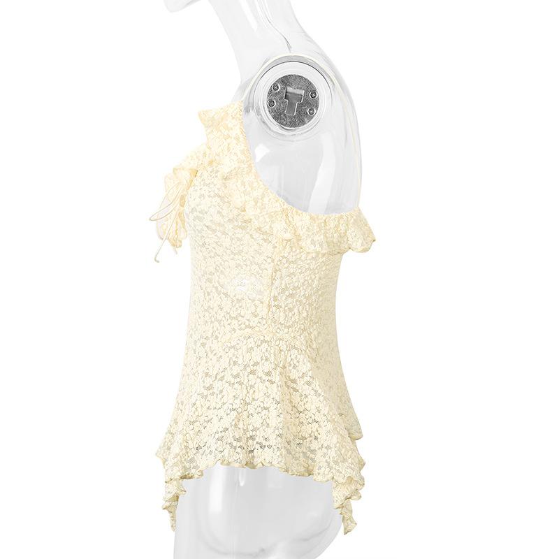 2026 Spring/Summer New Women's Sweet Style Irregular Lace-Up Camisole Top