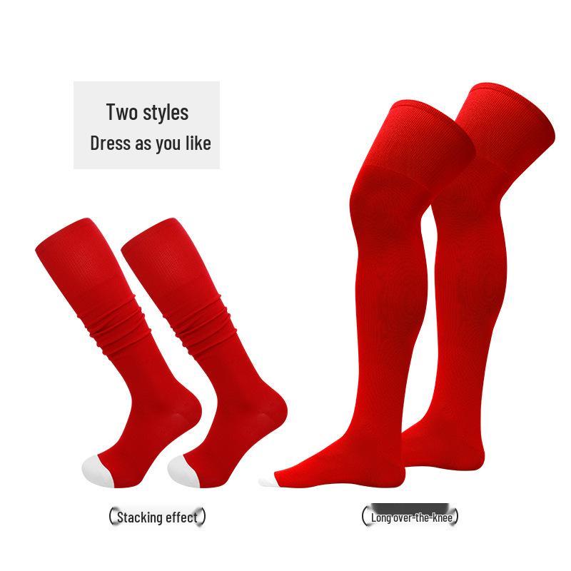 

Summer Breathable Non-slip Sports Socks: Long, Thickened, Sweat-wicking for Baseball, Ice Hockey, Rugby. M (Shoe Size 34-38) красный